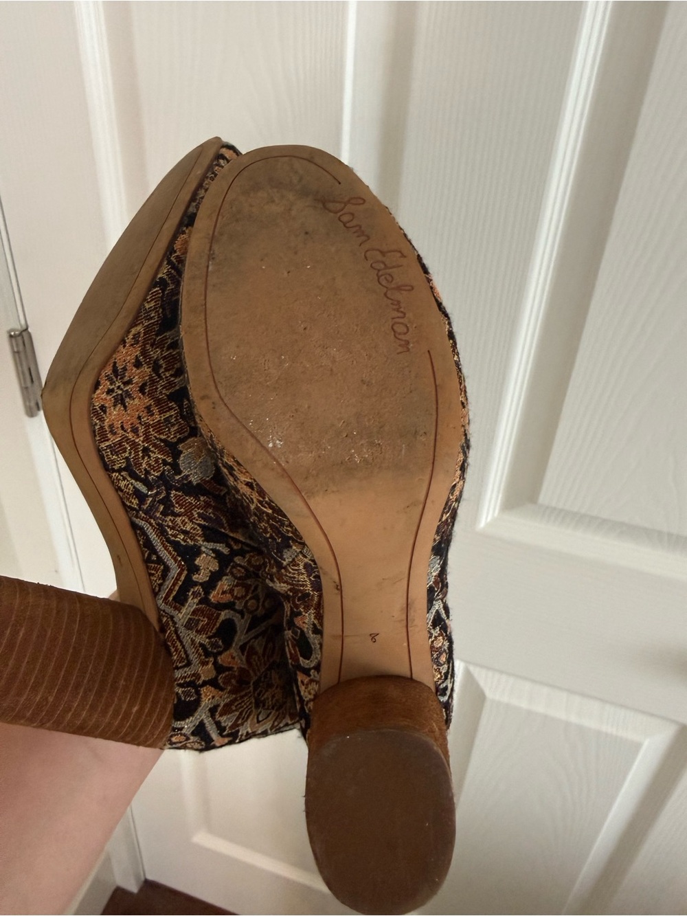 Sam Edelman Tapestry Ankle Boots in Black and Brown - Picture 4 of 4